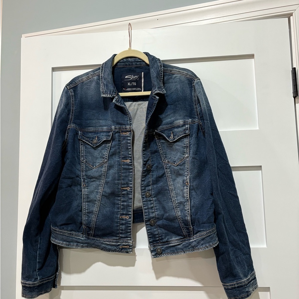 Silver Jeans Co. Women’s Dark Blue Denim Jacket Size XL